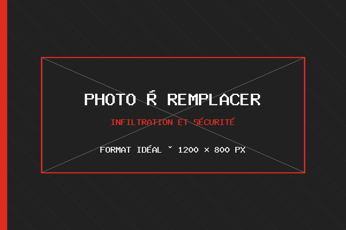 Photo à remplacer — infiltration et sécurité, format idéal 1200 × 800 px Photo à remplacer — infiltration et sécurité, format idéal 1200 × 800 px